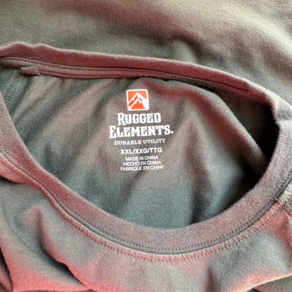Rugged Elements Mens XXL Olive Green Pocket Tee Durable Utility‎ Raglan T-Shirt - Picture 5 of 8